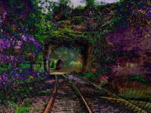 "Una entrada reciente al paraíso", obra generado por IA