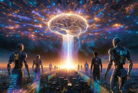 representación de singularidad tecnológica según un modelo de IA